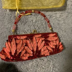 Red Sequin Evening Purse